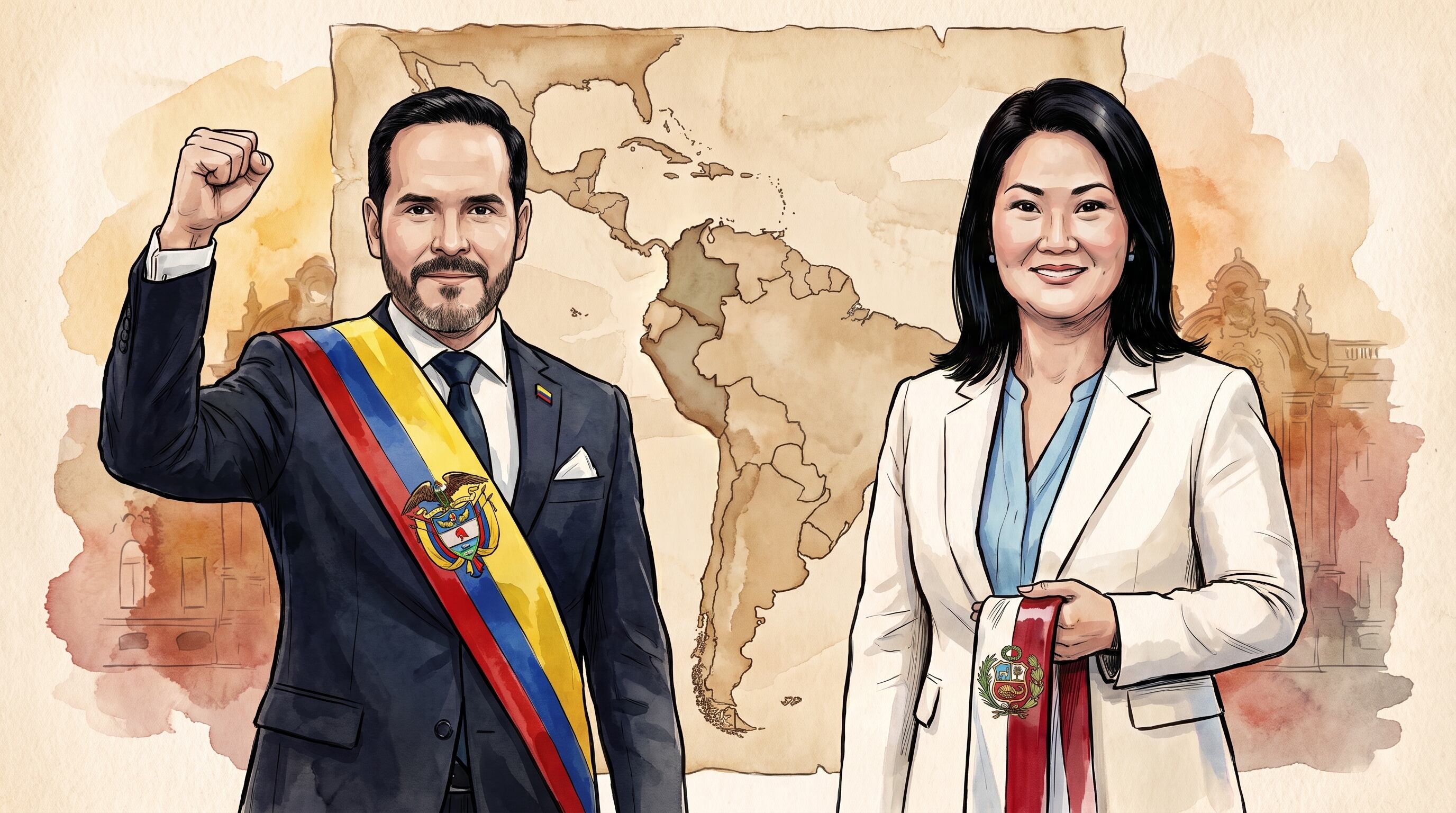 Abelardo de la Espriella y Keiko Fujimori ganaron el balotaje en Colombia y Perú, respectivamente (Imagen Ilustrativa Infobae)