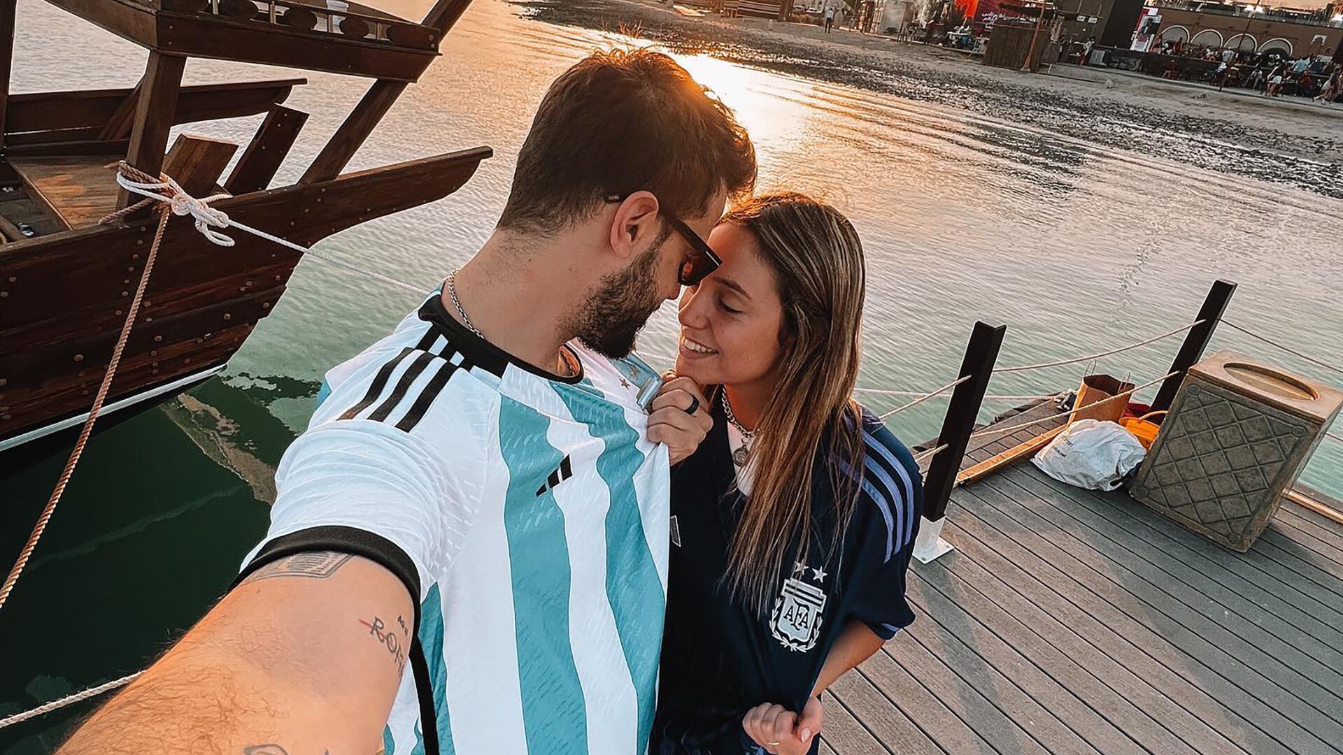 Diego Leuco y Sofi Martinez en una vieja estampa familiar