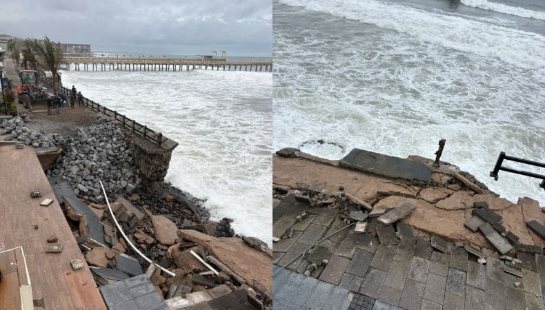 El Puerto de La Libertad cerró temporalmente el Complejo Turístico y Sunset Park por los efectos de la Tormenta Tropical Cristina. (Infobae)