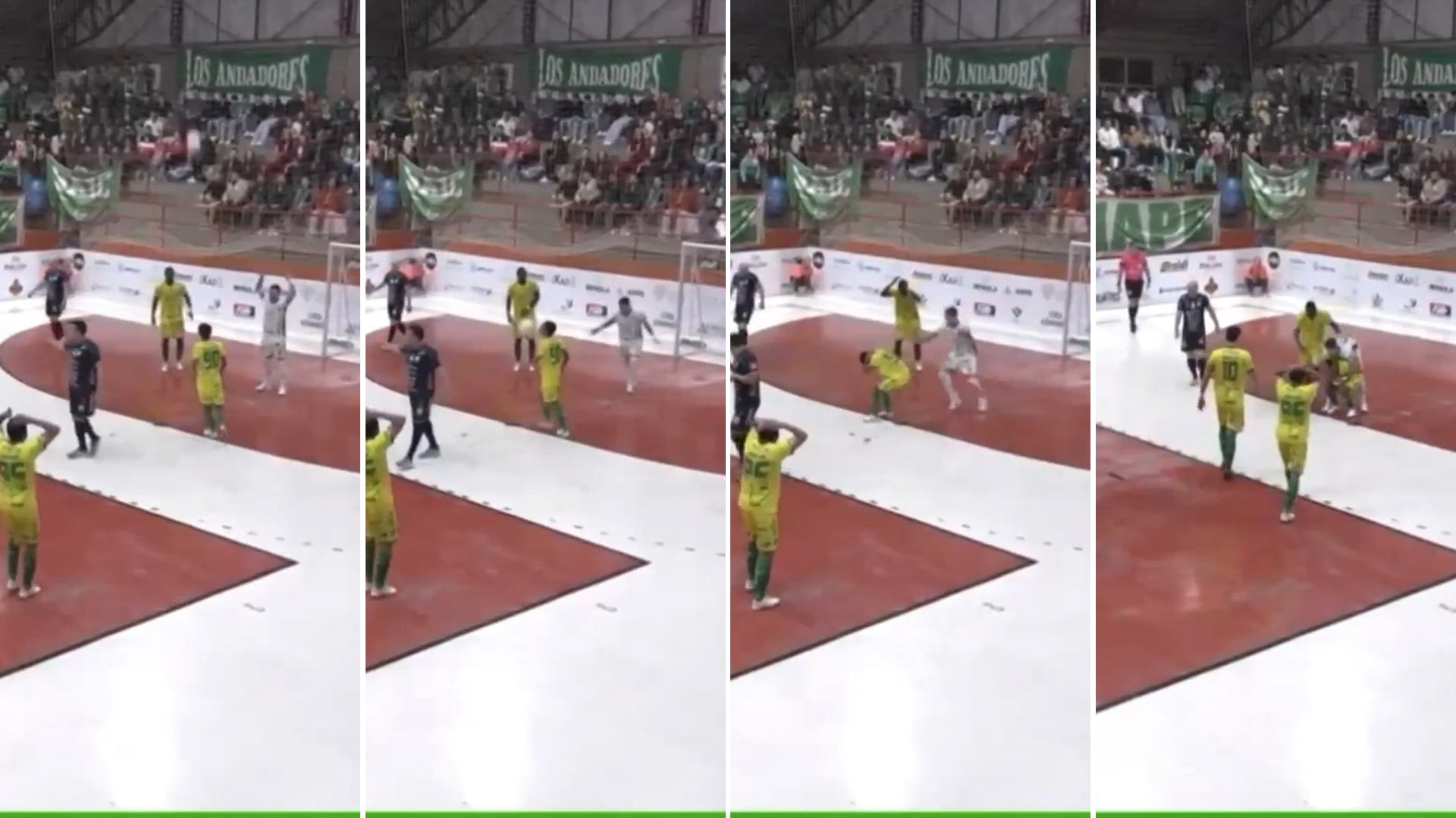 El jugador continuó en cancha tras el accidente