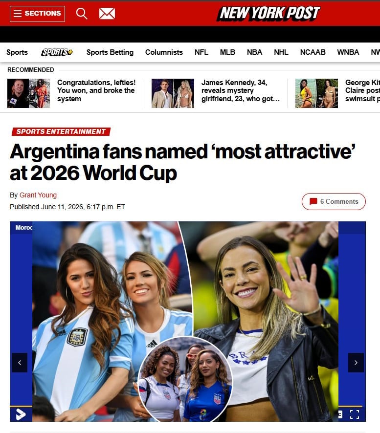El artículo de New York Post sobre las hinchas más lindas del Mundial