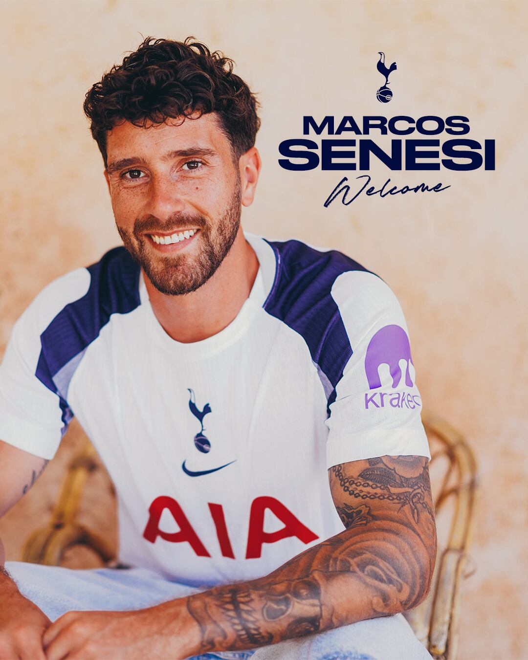 Marcos Senesi firmó su contrato con el Tottenham (@SprusOfficial)