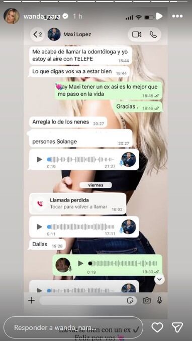 Wanda Nara mostró un chat privado con Maxi López que encendió las redes y dejó una indirecta para Mauro Icardi