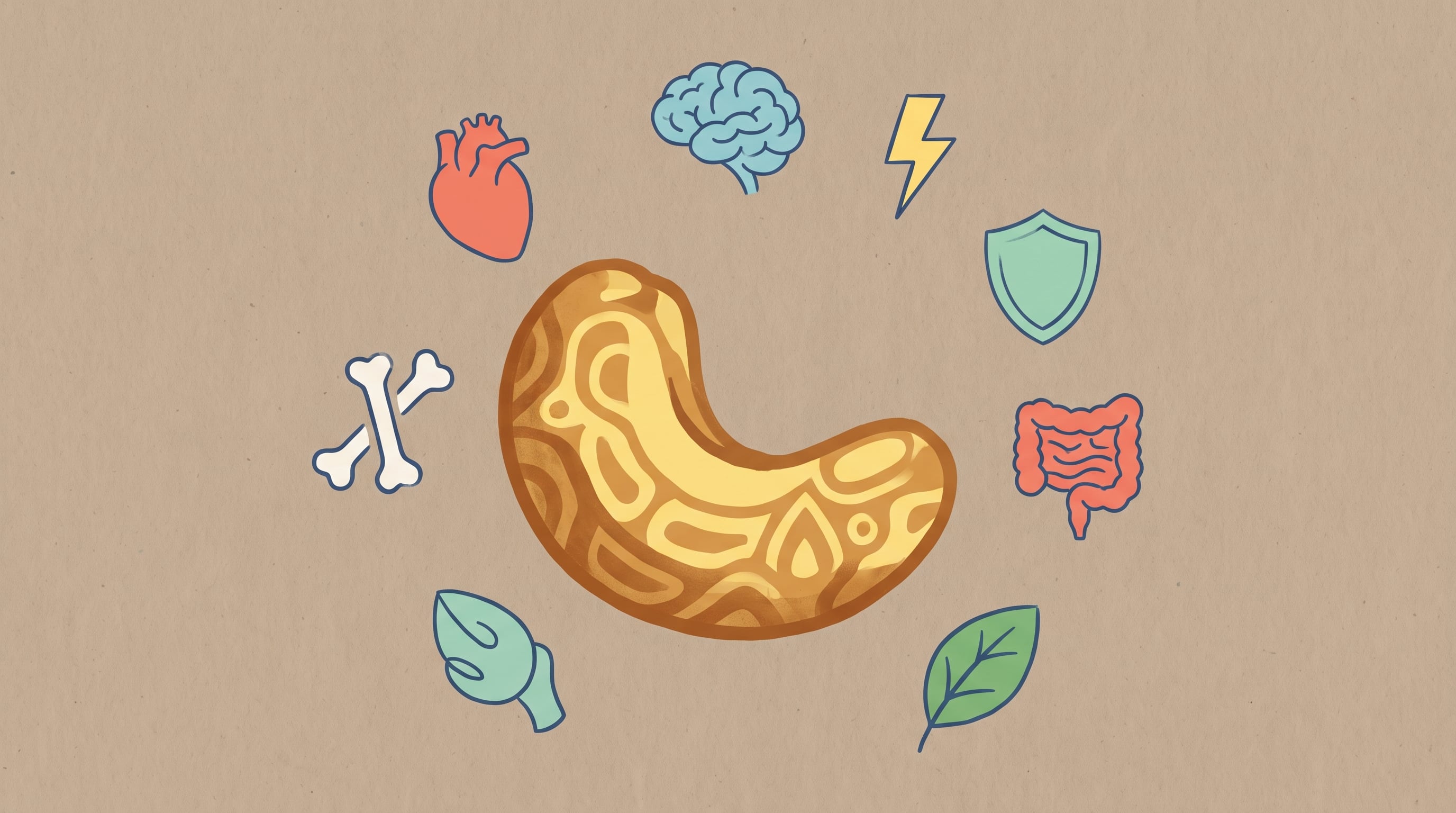 Las castañas de cajú aportan grasas insaturadas que ayudan a reducir el colesterol LDL y a aumentar el HDL, con beneficios para la salud cardiovascular (Imagen Ilustrativa Infobae)