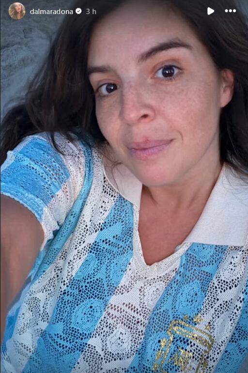 Dalma Maradona, de celeste y blanco