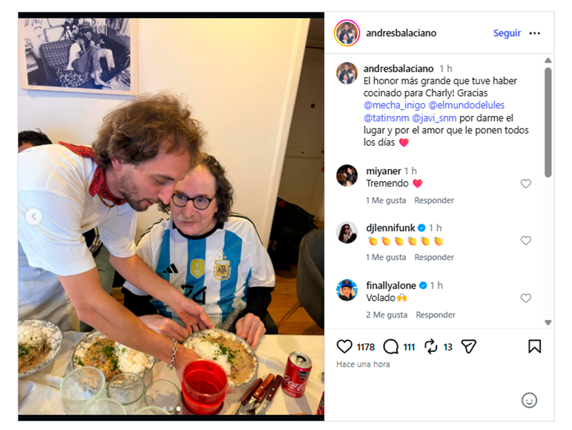 Así vivió Charly García el infartante triunfo de la Selección contra Egipto