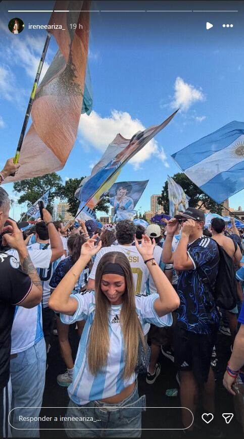 Irene es la pareja de Giuliano hace varios años y decidió acompañarlo en su primer mundial 