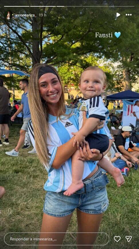 Irene junto a Faustino en el banderazo que se vivió el viernes por la tarde en Kansas (Instagram)