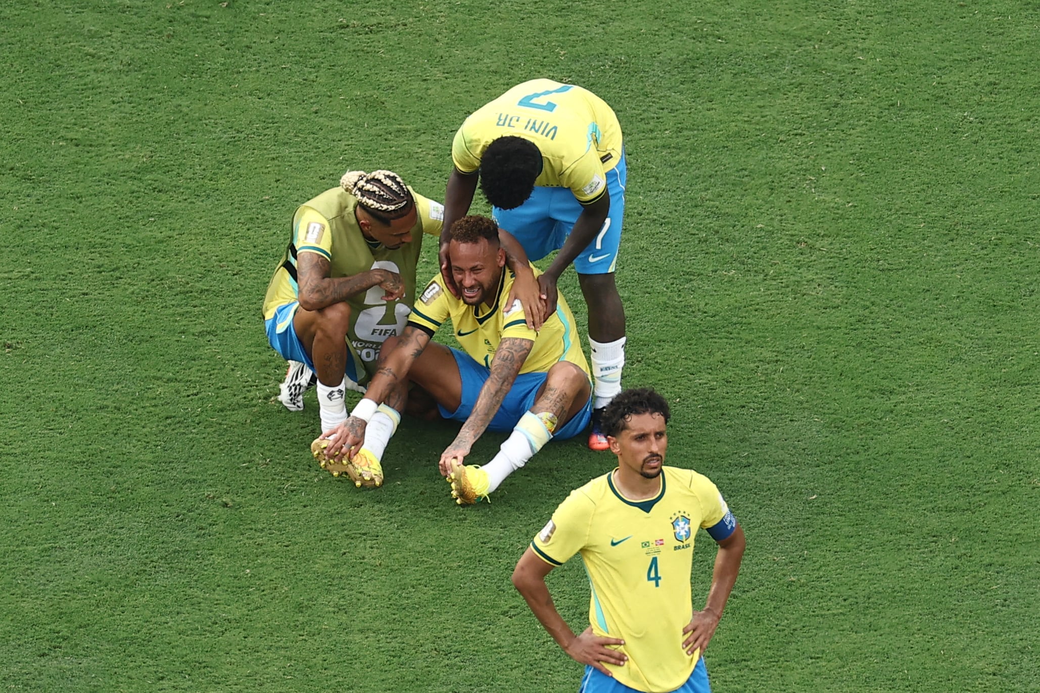 La eliminación en octavos del Mundial 2026 fue la tercera caída consecutiva de Brasil antes de las semifinales, tras las derrotas ante Bélgica en 2018 y Croacia en 2022 (Photo by CHARLY TRIBALLEAU / AFP)