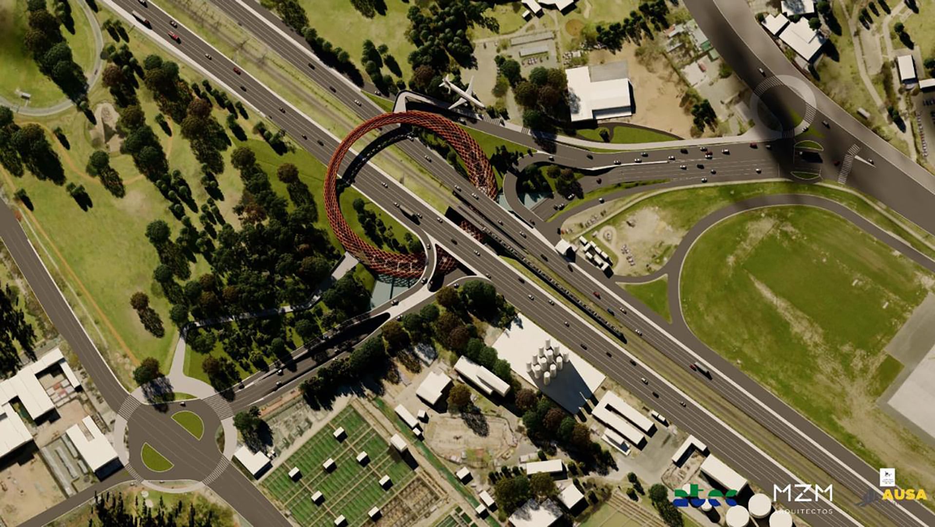 La obra influirá en el tránsito de la avenida Cantilo, Lugones como así también los accesos a Aeroparque (AUSA / GCBA)