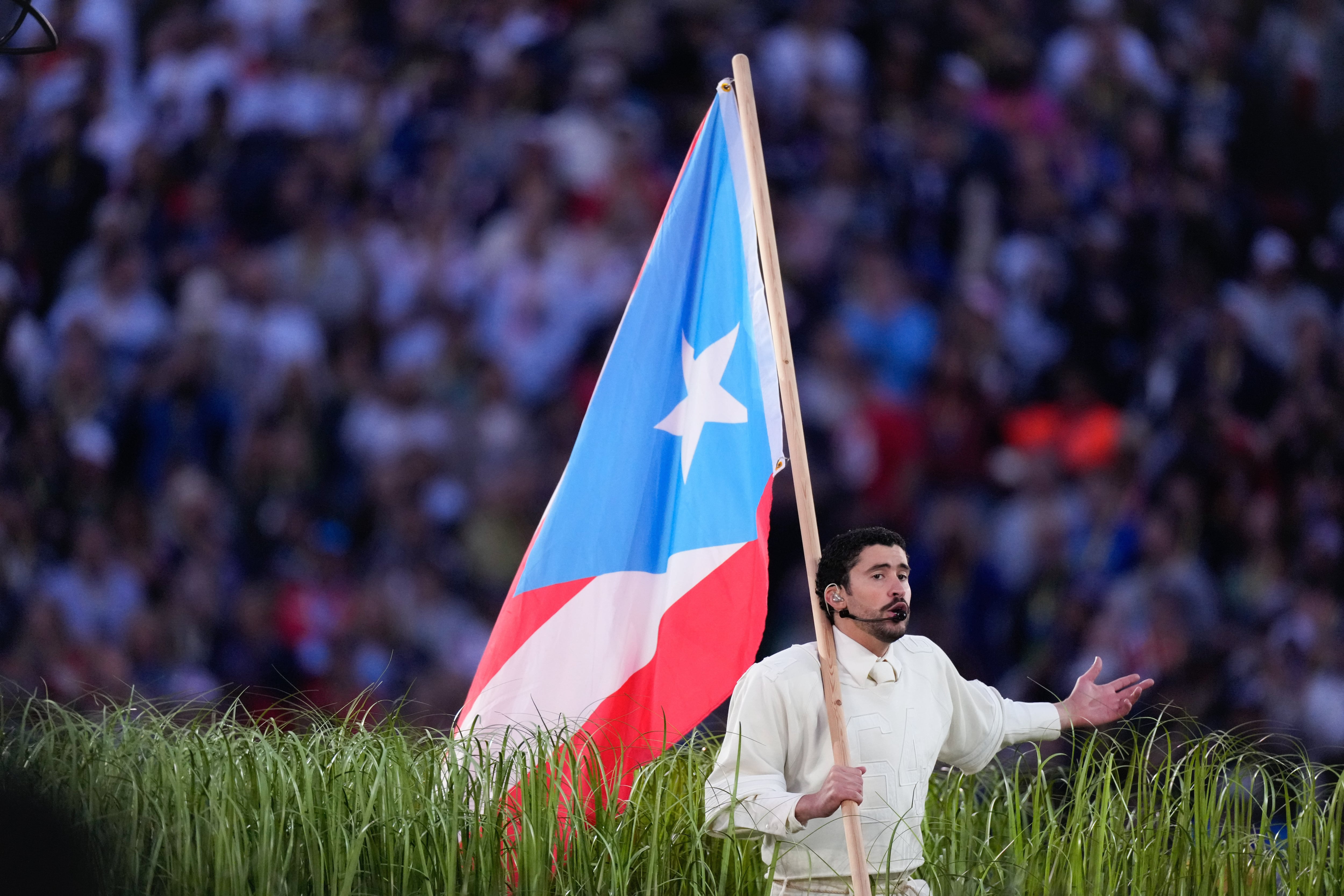 La influencia del espectáculo estadounidense se hace sentir: el antecedente más reciente fue la participación de Bad Bunny en el Super Bowl, evento que inspiró a la FIFA (Foto AP/Mark J. Terrill)