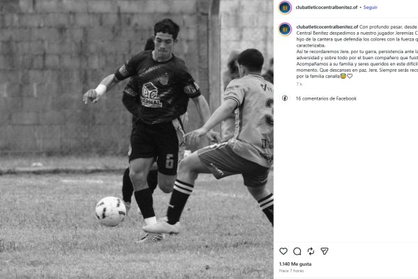 Conmoción en Chaco: un futbolista de 18 años viajaba en moto, chocó contra un auto y murió