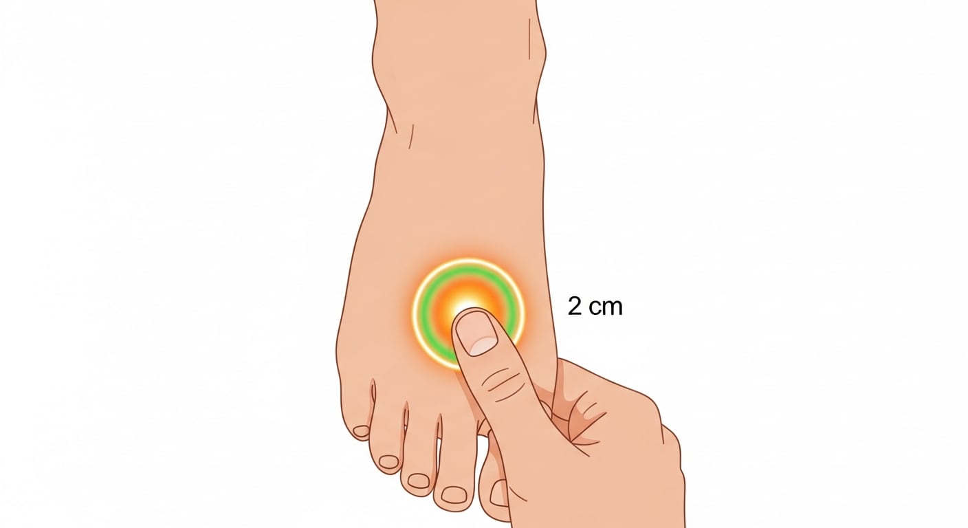En el espacio entre el primer y segundo dedo del pie, la presión firme sobre este punto modula la transmisión nerviosa y el balance simpático-parasimpático, con aplicaciones en el estrés y los cólicos menstruales.
(Imagen Ilustrativa Infobae)