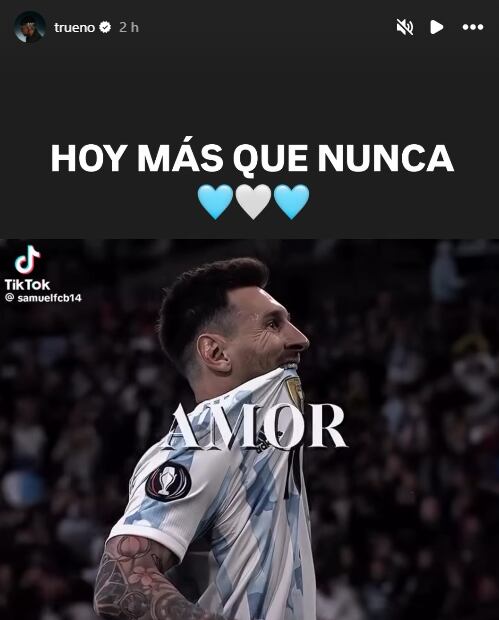El mensaje de Trueno para alentar a la Selección (Instagram)
