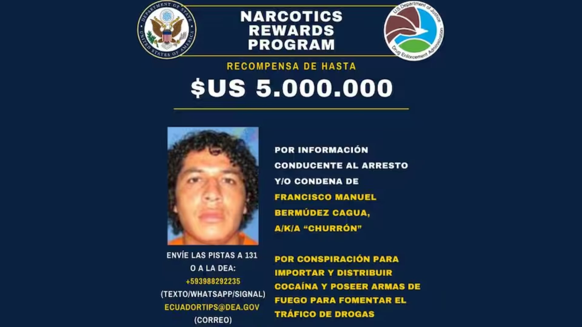 Detuvieron en Ecuador a “Churrón”, el líder criminal de Los Choneros por el que EEUU ofrecía USD 5 millones (Archivo)