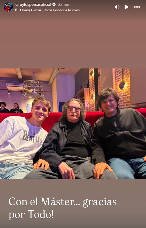El encuentro de Charly García y Ciro Martínez (Instagram)