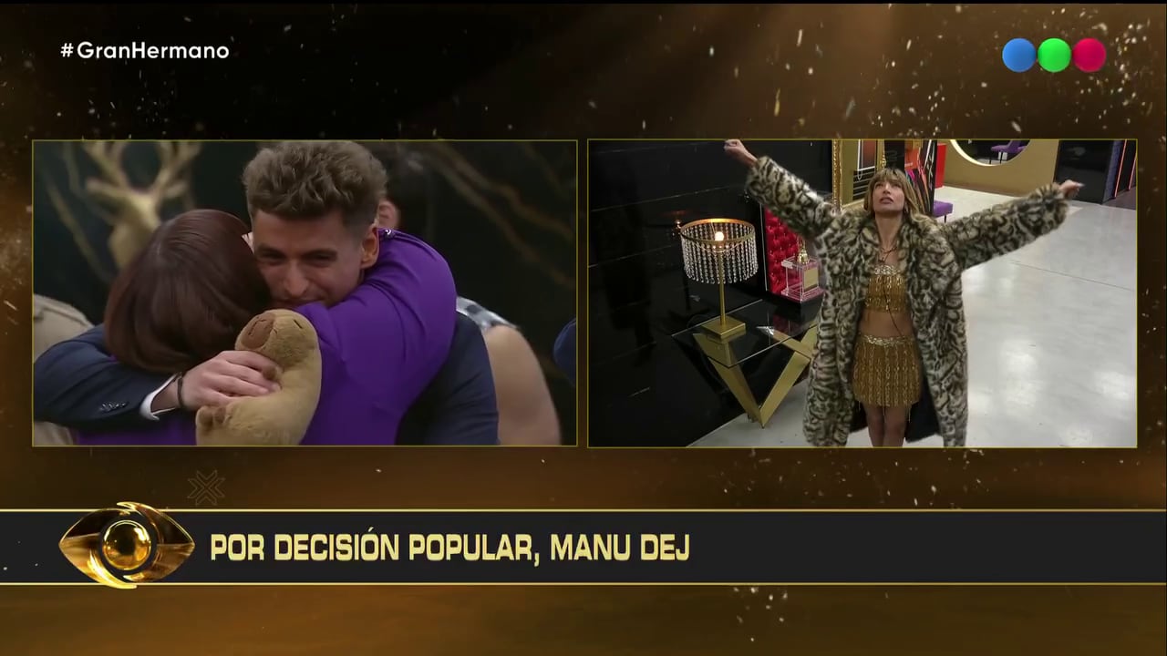 El abrazo de Yipio a Manu, desconsolada por la eliminación de su amigo y aliado en el juego. La contracara con Sol Abraham y su festejo