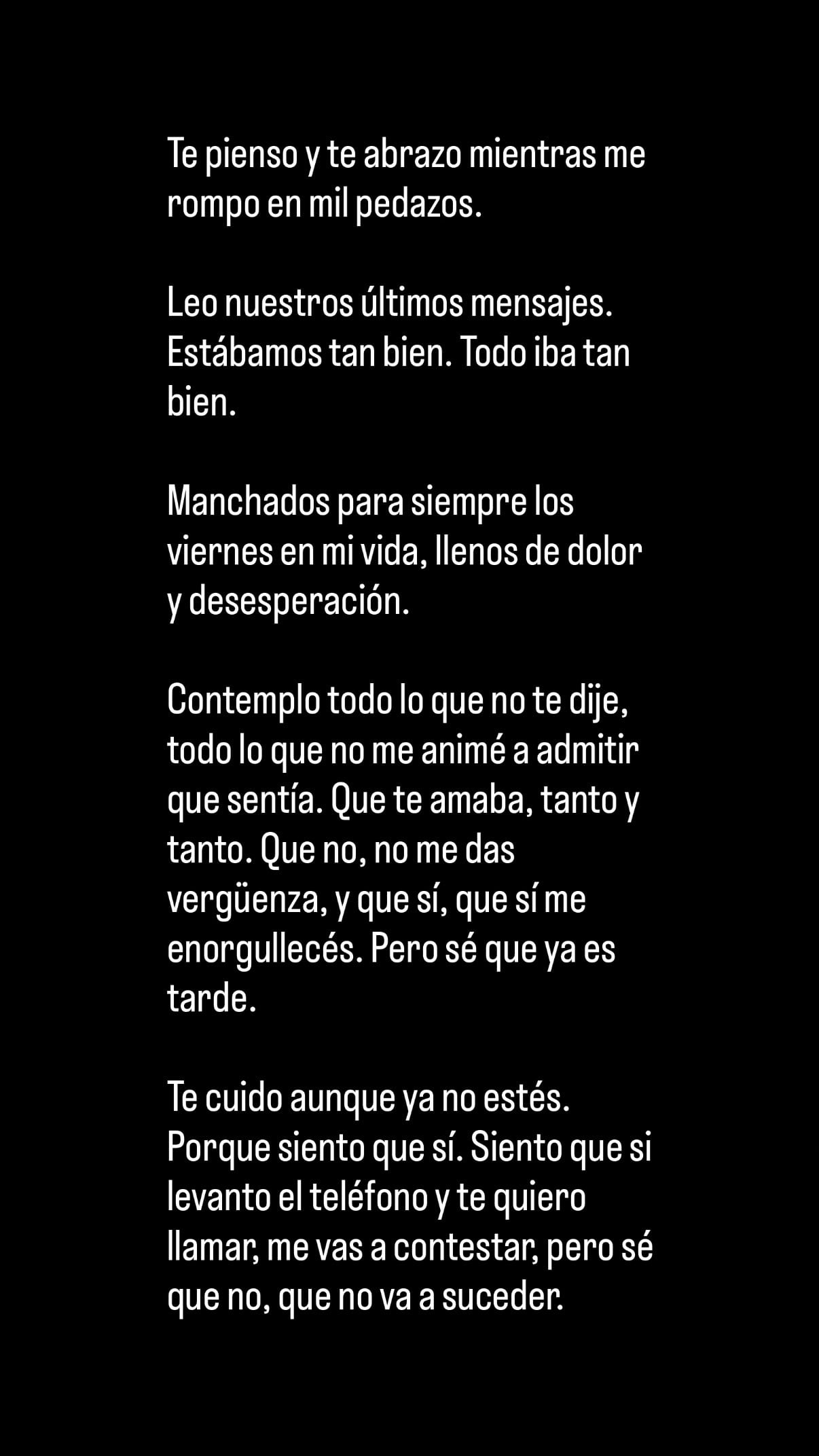 La desolación de Benicio Guyot, a casi un mes de la muerte de Ernestina Pais: “Contemplo todo lo que no te dije”