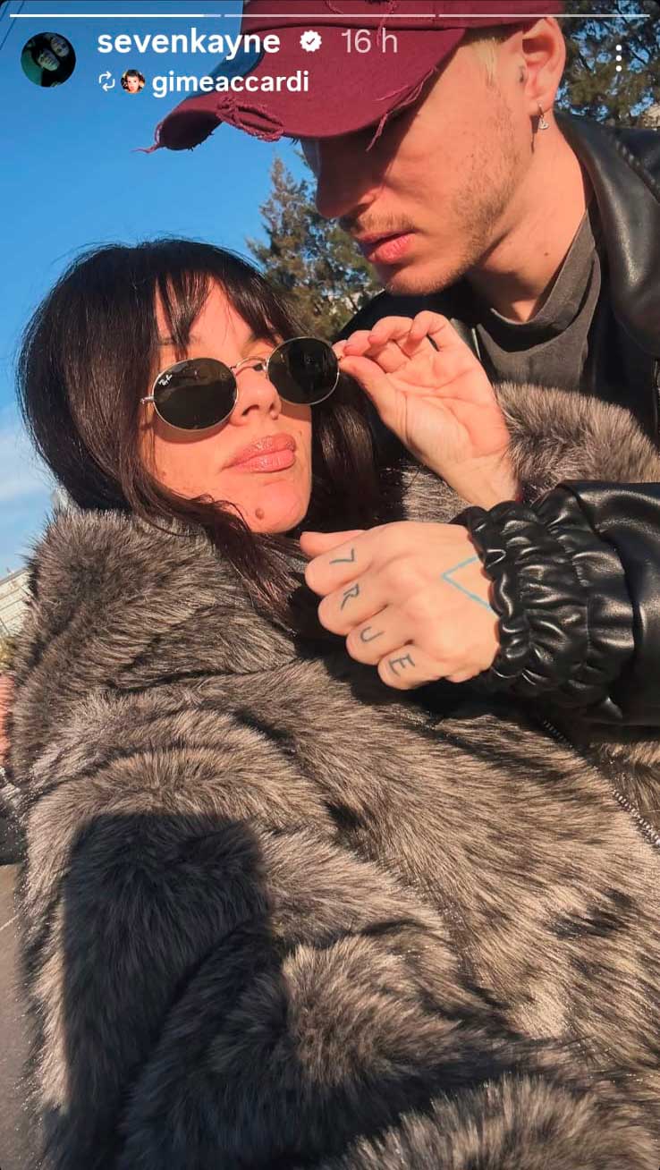 Gimena Accardi y Seven Kayne hace muy pocas horas subieron esta romántica foto