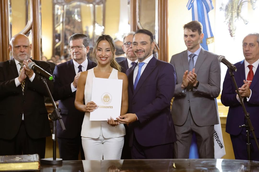Lourdes Sánchez al momento de asumir sus funciones estatales