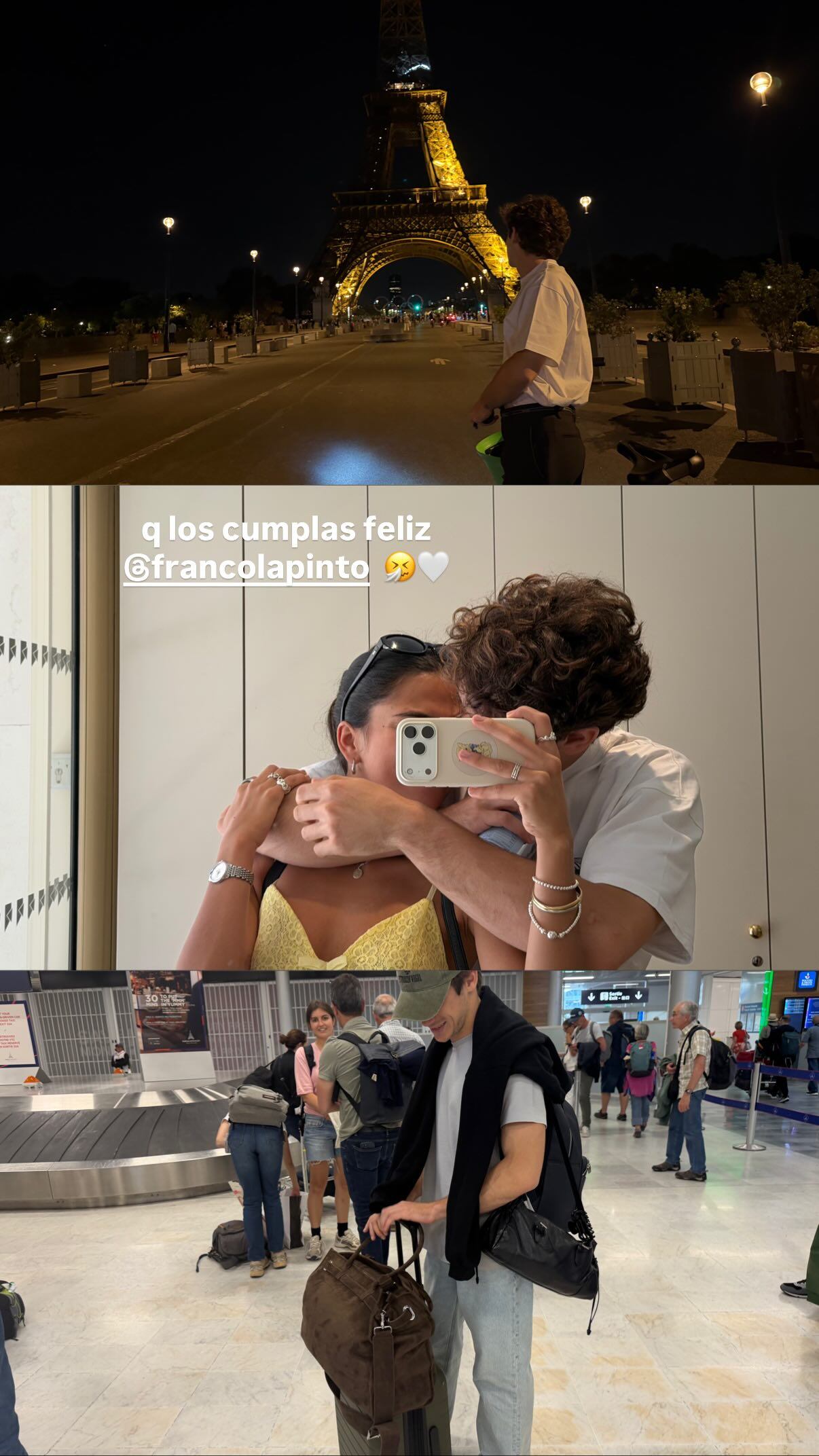 Maia Reficco compartió un collage de imágenes para celebrar el cumpleaños de Franco Colapinto, mostrando momentos juntos en París y una tierna selfie