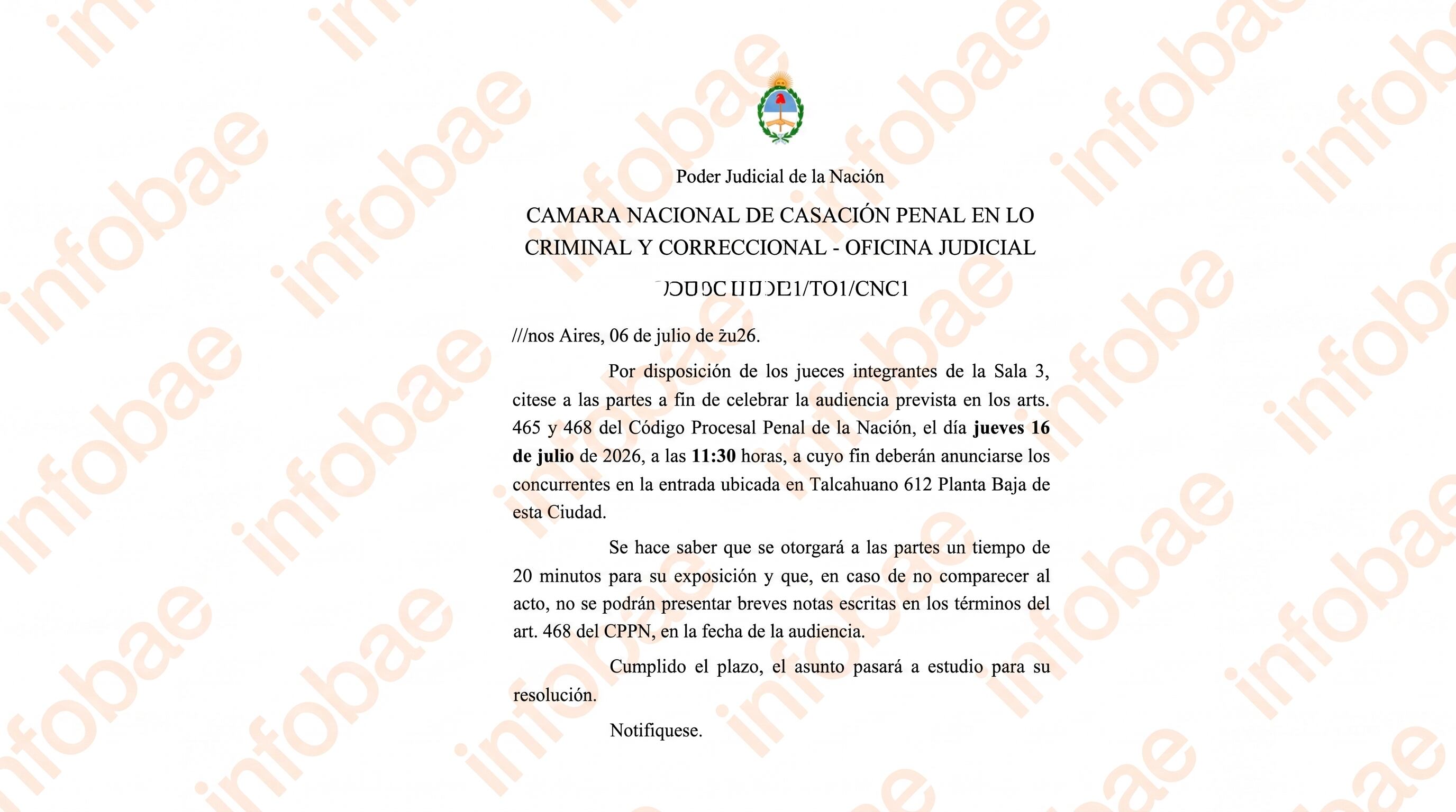 La Sala III de la Cámara Nacional de Casación Penal escuchará a ambas partes para resolver si reabre o no la causa