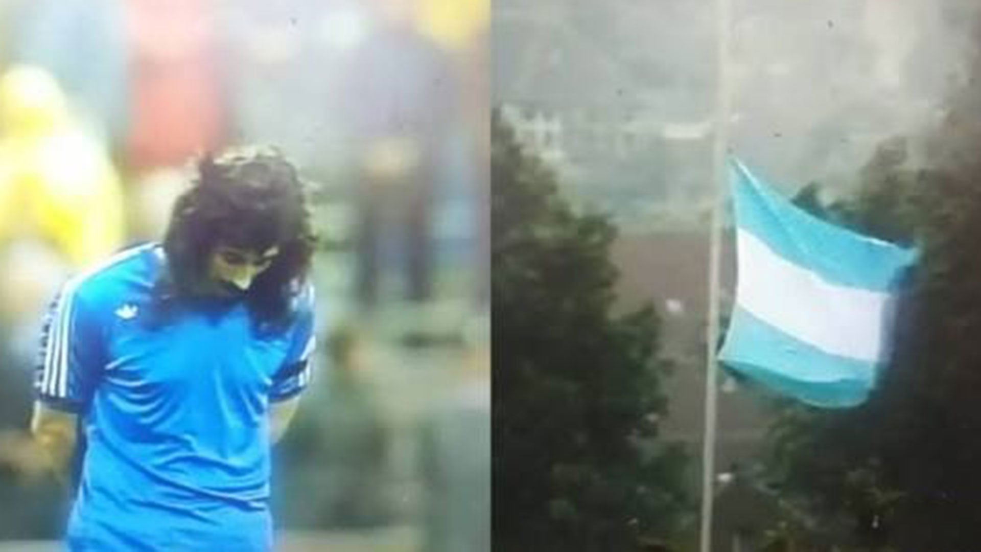 El Ratón Ayala y la bandera a media asta en la concentración