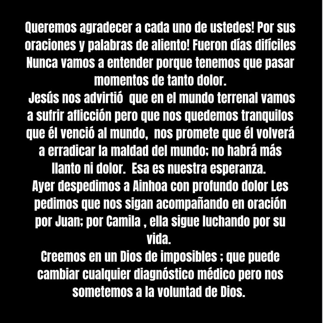 Rodrigo Tapari suspendió sus shows, confirmó la sepultura de Ainhoa y anunció unos días de descanso para la banda antes de retomar la actividad