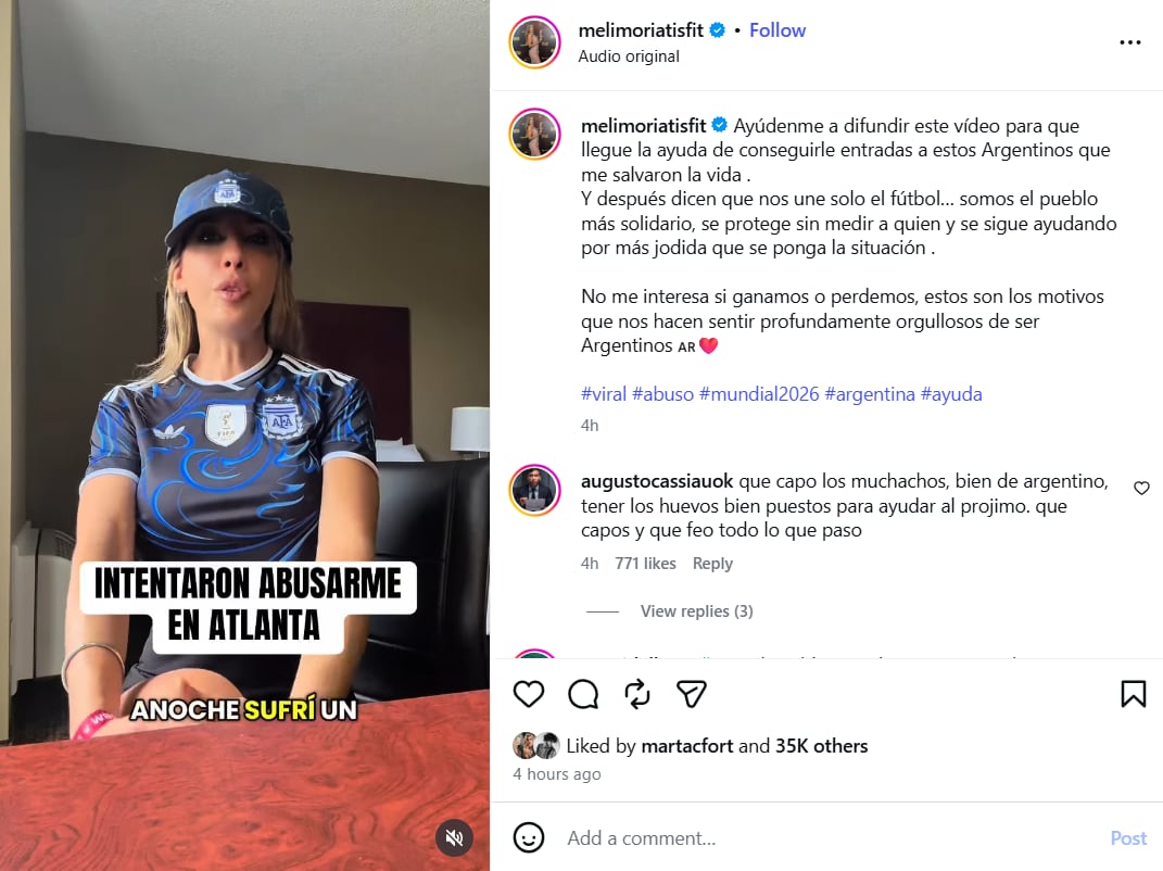 Una influencer argentina relató el violento episodio que vivió en Atlanta durante el Mundial: “Intentaron abusarme”