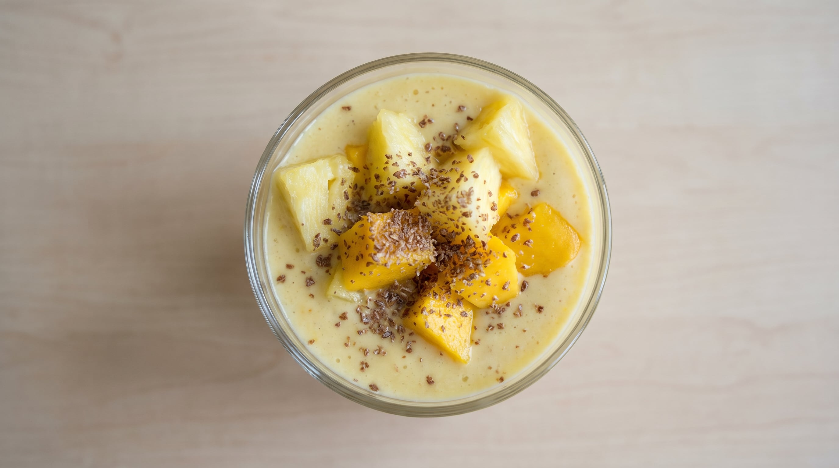 Smoothie con kéfir, fruta y semillas de lino integra un fermentado con bacterias y levaduras, más omega-3 y fibra procedente de semillas y fruta entera. (Imagen Ilustrativa Infobae)