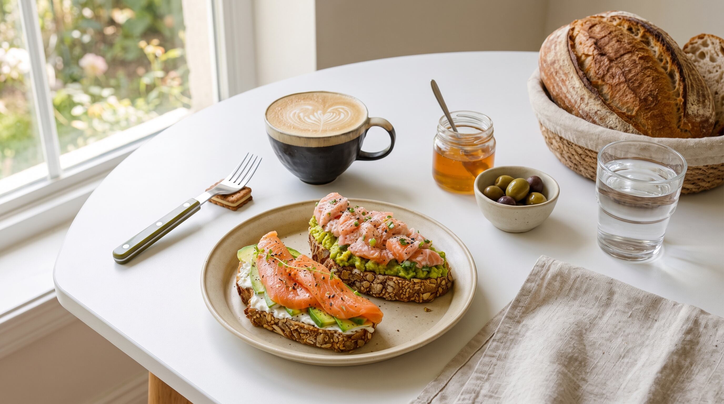Pan integral con salmón ahumado y palta aporta carbohidratos complejos, omega-3 y grasas monoinsaturadas en una alternativa salada con alta saciedad. (Imagen Ilustrativa Infobae)