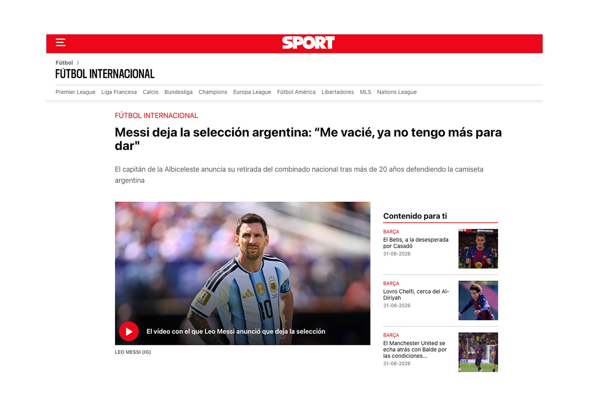 Sport destacó una frase: 