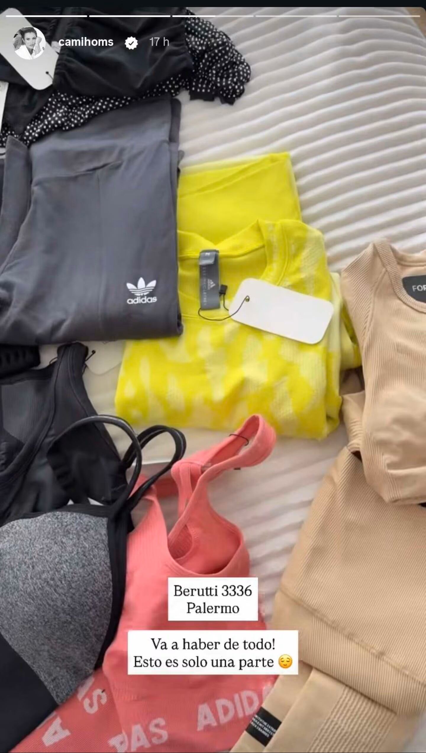 Camila Homs impulsa la moda circular al vender prendas de su vestidor en una feria presencial en Palermo (Instagram)