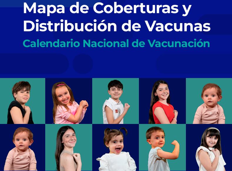 La herramienta permite visualizar el avance de cada vacuna del calendario, con una escala de colores para detectar diferencias regionales de cobertura (Min de Salud)