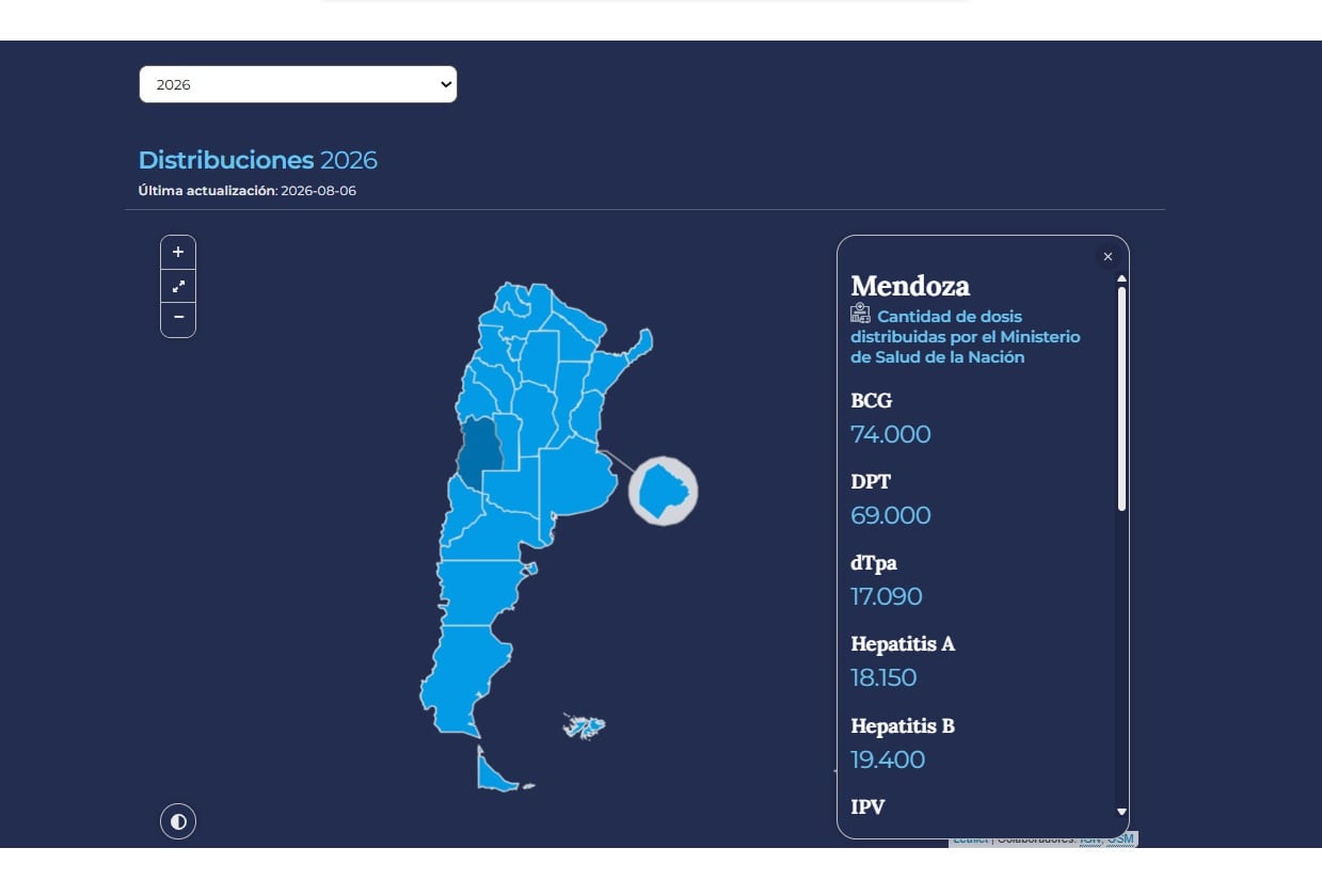 Los datos del mapa se actualizan semanalmente para aplicaciones y mensualmente para distribución, brindando información oportuna y confiable a la ciudadanía (Min de Salud)