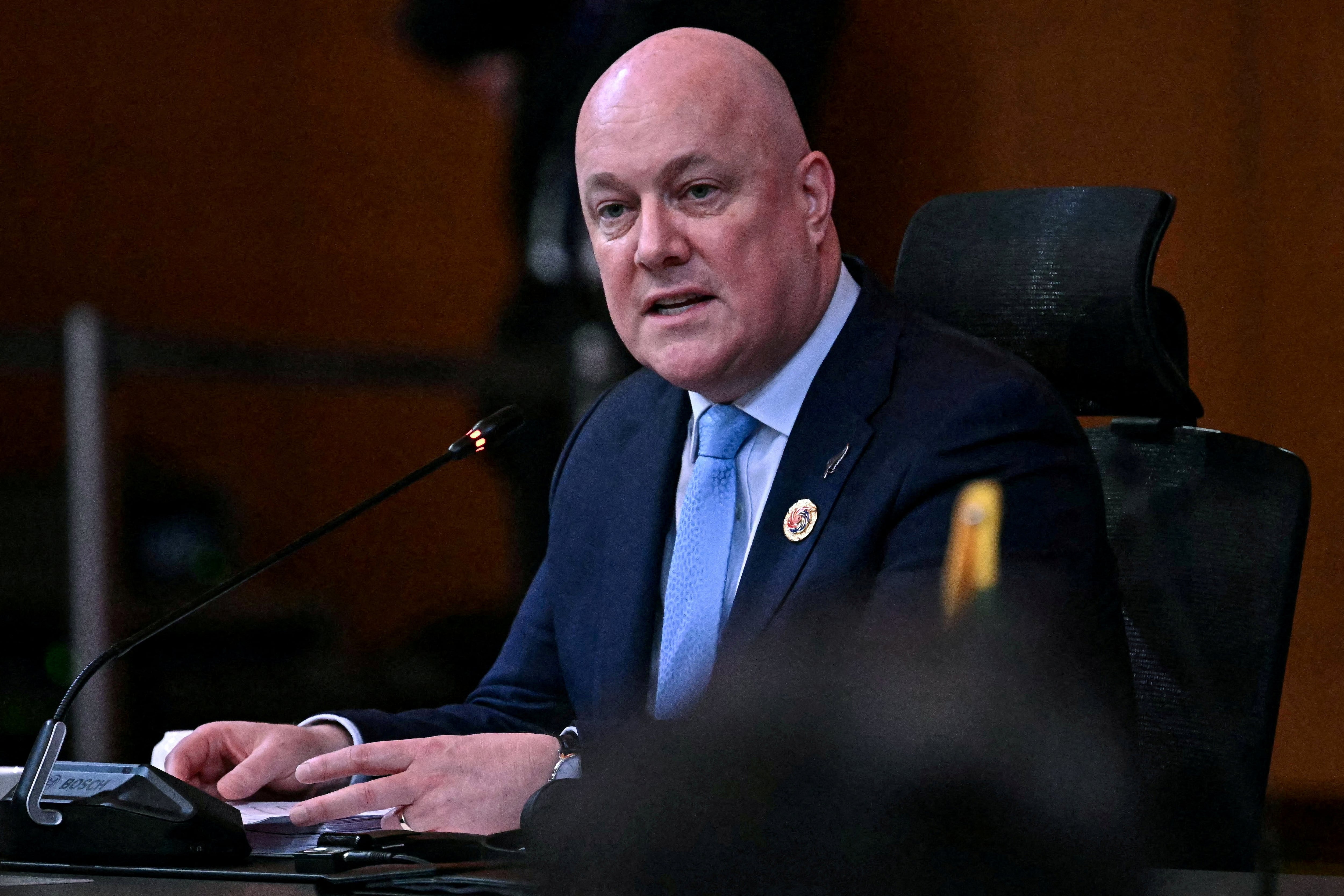 El primer ministro de Nueva Zelanda, Christopher Luxon, interviene durante la Cumbre Conmemorativa ASEAN-Nueva Zelanda, en el marco de la 47.ª Cumbre de la Asociación de Naciones del Sudeste Asiático (ASEAN) en Kuala Lumpur, Malasia, el 28 de octubre de 2025 (LILLIAN SUWANRUMPHA/REUTERS/Foto de archivo)