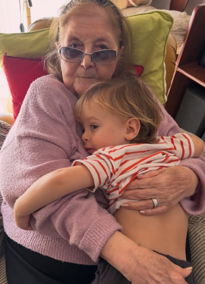La foto de Chita con su nieto Beltrán, hijo de Alejandro Fantino y Coni Mosqueira