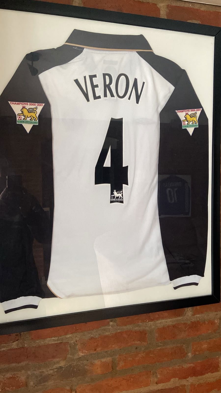 Una camiseta de Verón que intercambió con la 
