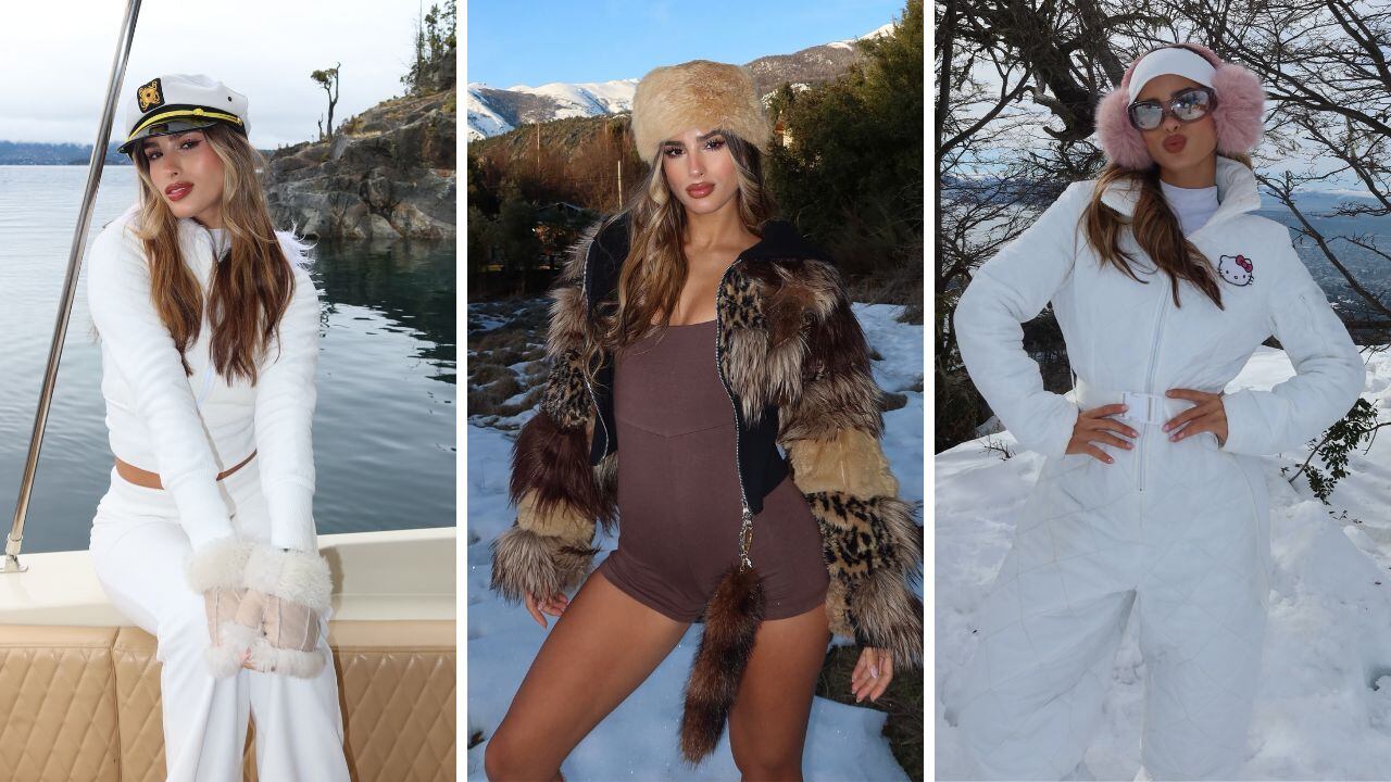 Julieta Poggio, en Bariloche con un look que mezcló piel y nieve patagónica