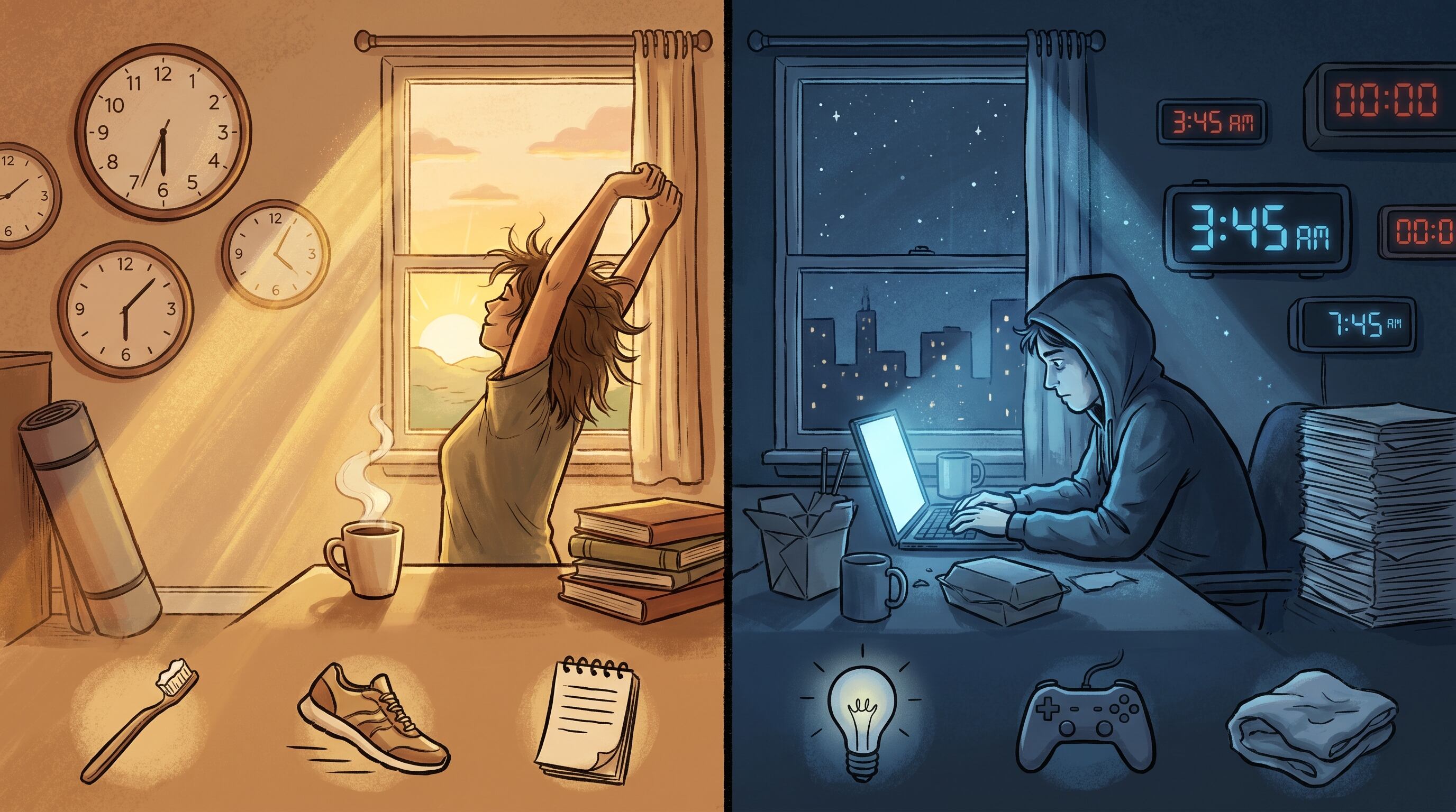 El paper vinculó la discusión sobre ritmos biológicos y sueño humano con el efecto de la luz artificial, la vivienda y la organización del trabajo sobre el descanso (Imagen Ilustrativa Infobae)