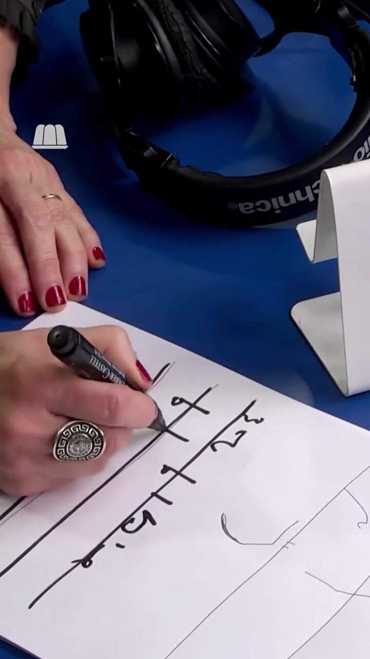 Divertida, la actriz aceptó escribir los nombres de los integrantes del programa y terminó anotando por taquigrafía un pedido de empanadas