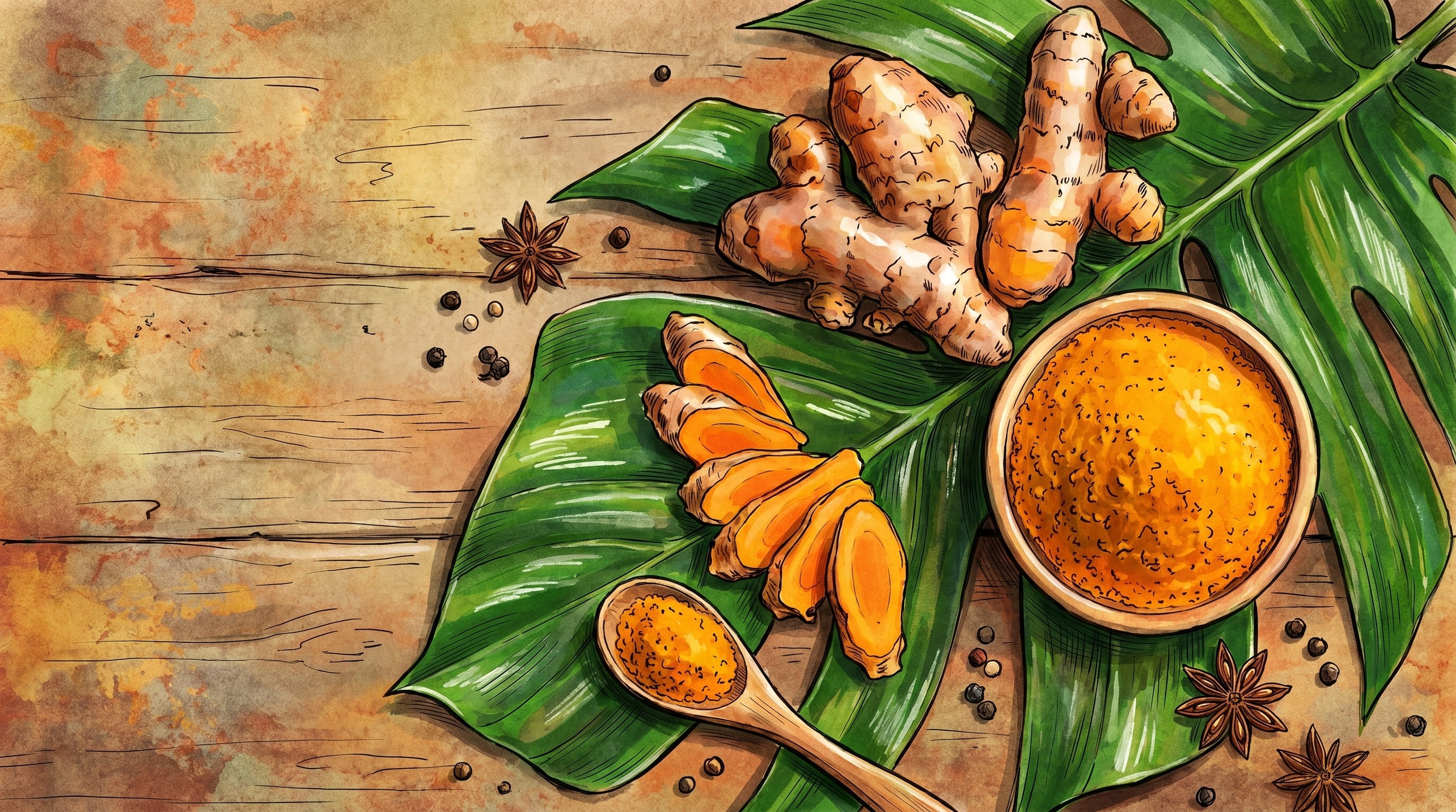 La cúrcuma proviene del rizoma seco de la planta Curcuma longa, de la misma familia del jengibre, y se usa de forma habitual como especia en polvo (Imagen Ilustrativa Infobae)