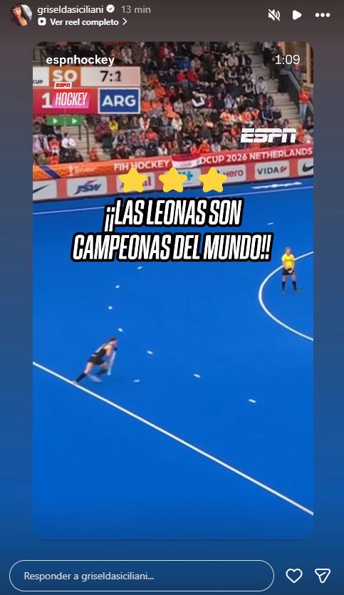 Griselda Siciliani compartió los momentos finales del partido