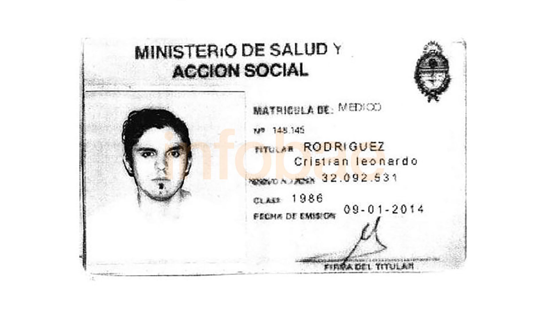 Rodríguez en una de sus credenciales
