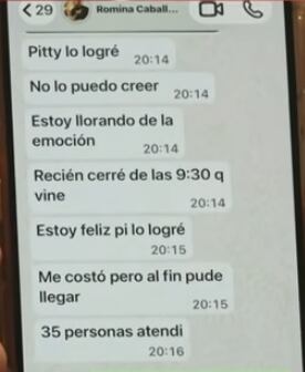 Los mensajes que le envió la víctima días antes del crimen