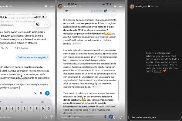 Wanda Nara le preguntó a la inteligencia artificial cuántas veces la engañó Maxi López: “Yo ya me olvidé”