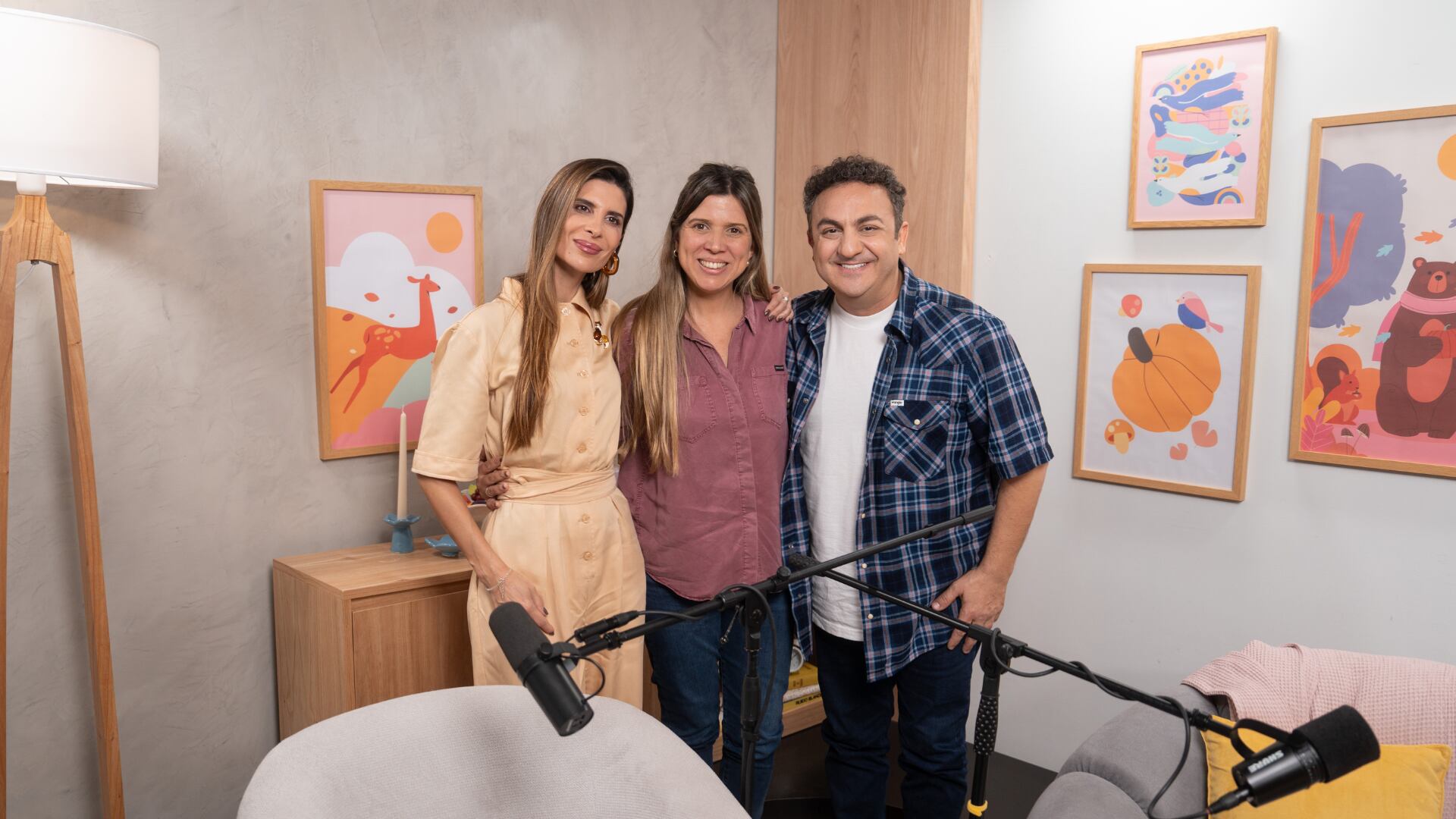 Eva Cueto, Sol Trautmann y Diego “Topa” en el ciclo “Que come mi bebe” (Shei Becker)