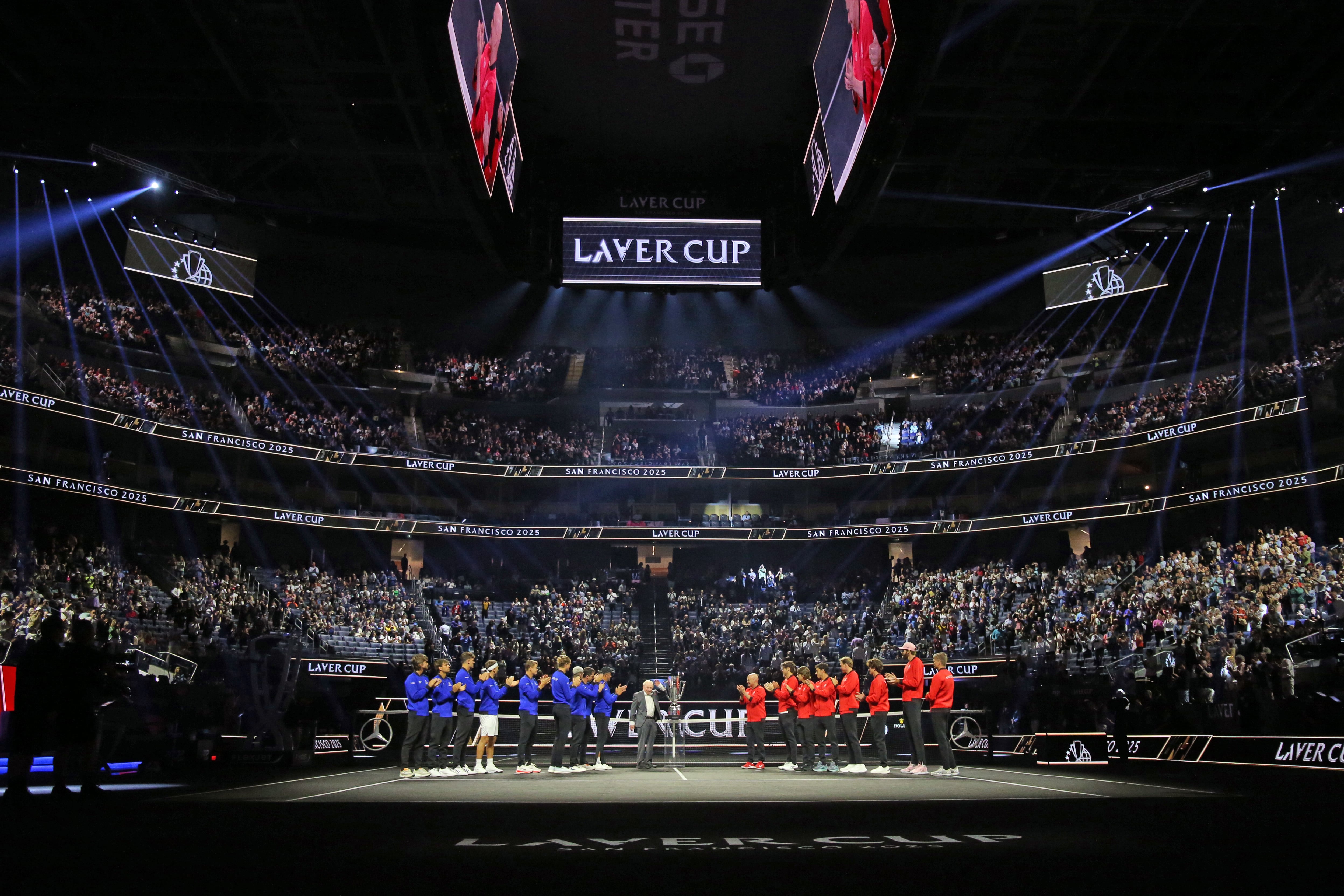 La ceremonia de inauguración de la Laver Cup en 2025 (Crédito: David Gonzales/Imagn Images vía Reuters)