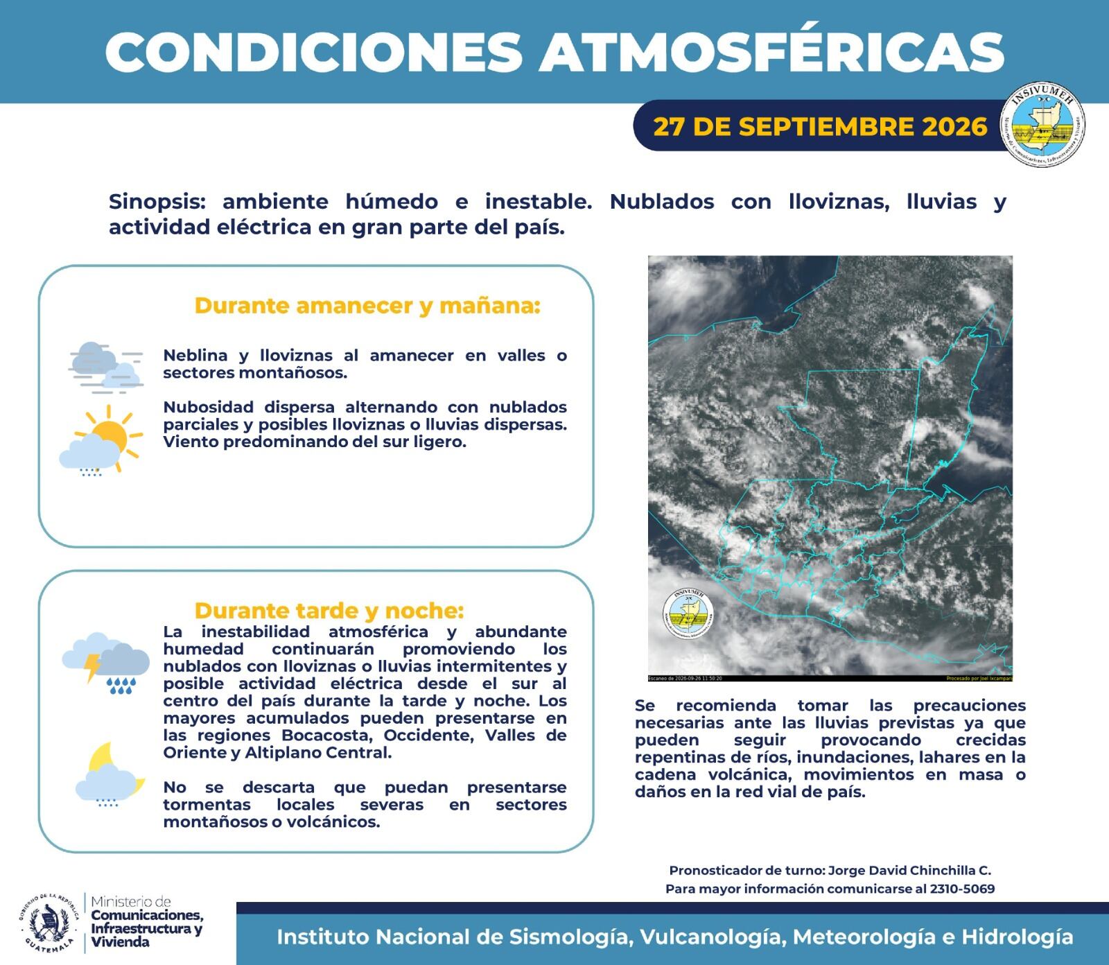 CONRED atiende 1,733 emergencias por lluvias y reporta 202,771 personas afectadas en ocho departamentos Guatemala