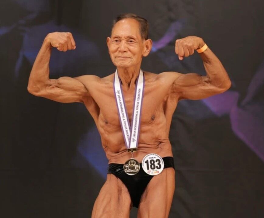 Toshisuke Kanazawa, fisicoculturista japonés de 90 años, obtuvo su título número 19 en competencias nacionales y Masters 